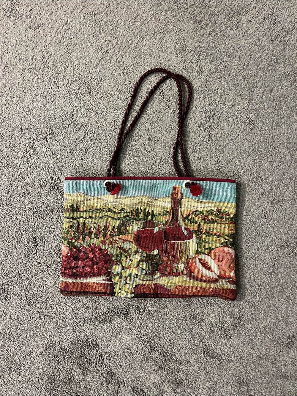 Tapestry Wine & Fruit Scene Shoulder Bag